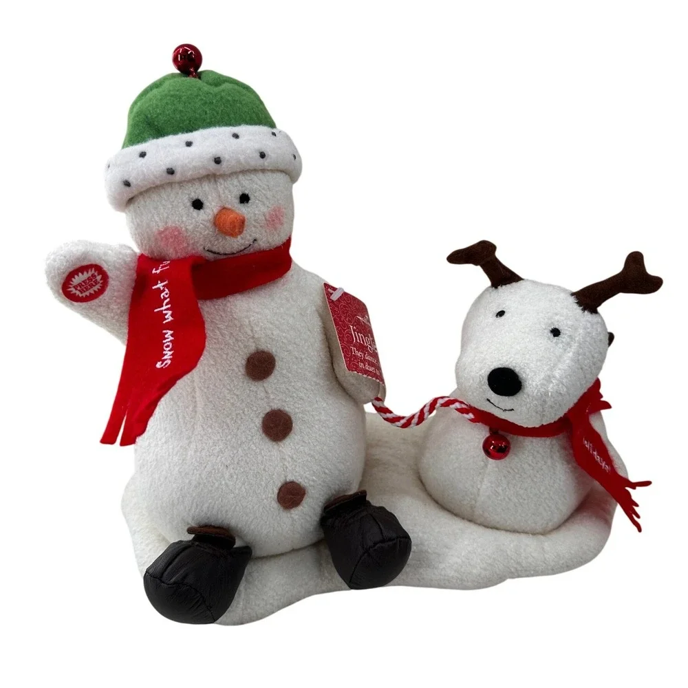 Hallmark‎ Jingle Pals Snowman Dog Plush Animated Singing Dancing Christmas Toy